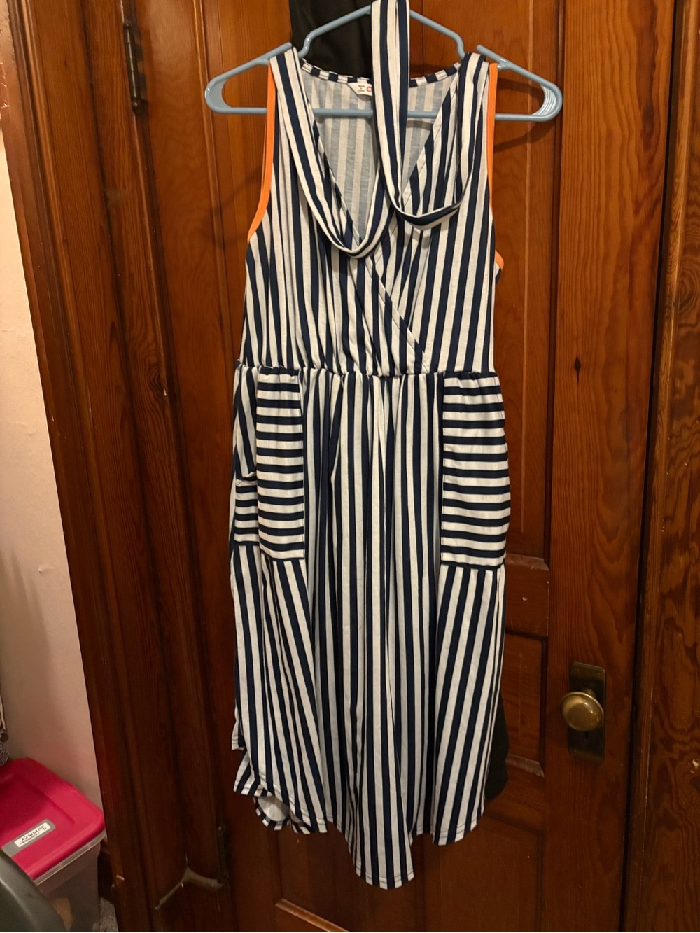 PatPat Blue and White Striped Sleeveless Dress